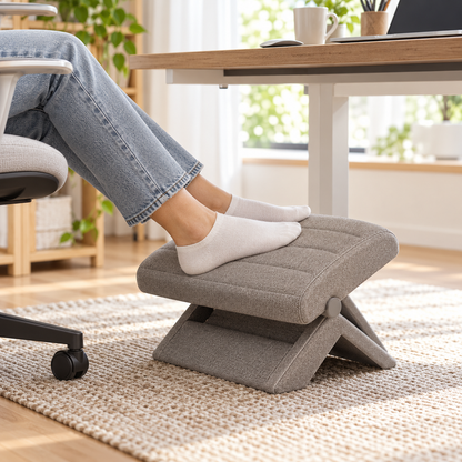 CozyStep Folding Foot Rest — lifestyle view