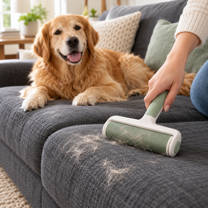PawPure Reusable Pet Hair Roller — lifestyle view
