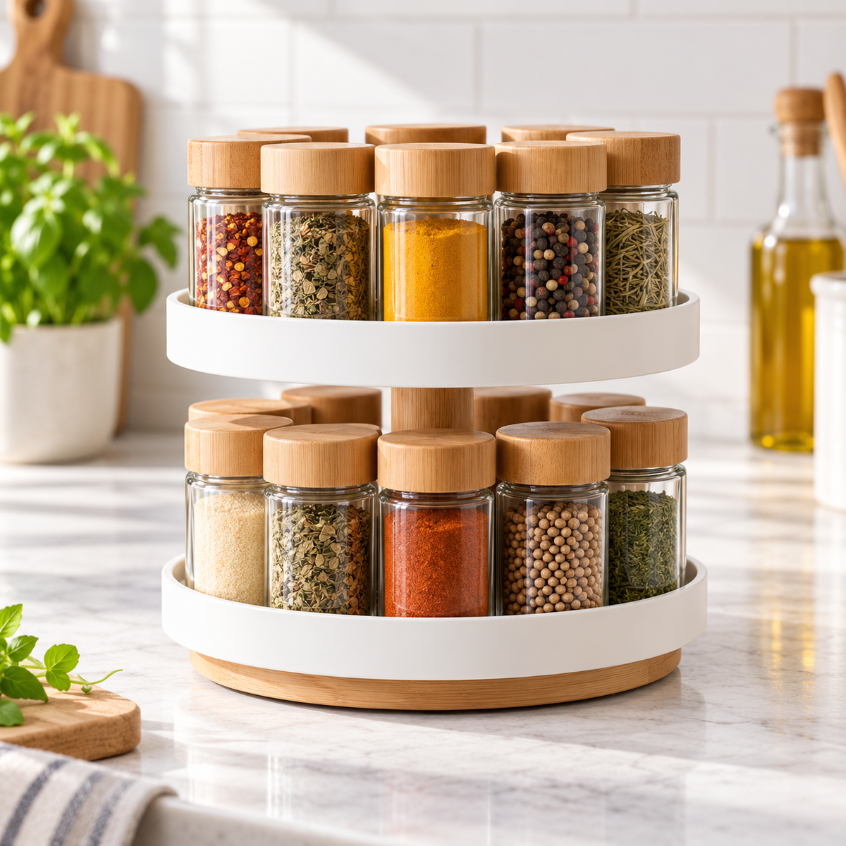 SlimStore 2-Tier Rotating Spice Organizer — hero view